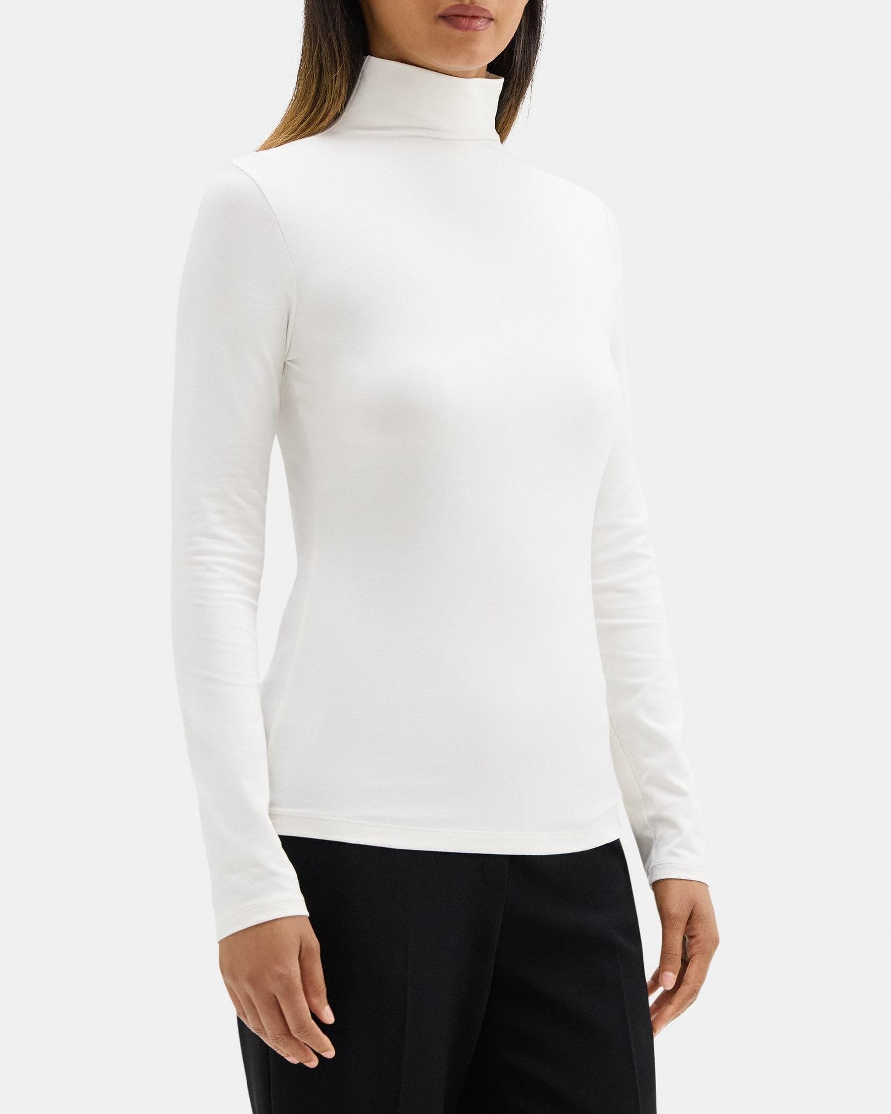 Long-Sleeve Turtleneck Tee in Pima Cotton Jersey Product Image