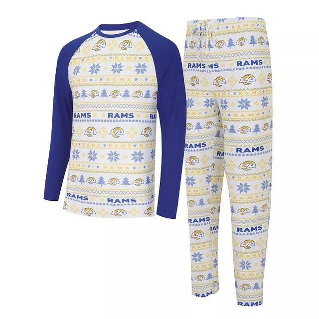 Mens Concepts Sport /Royal Los Angeles Rams TinselRaglan Long Sleeve T-Shirt & Pants Sleep Set Product Image