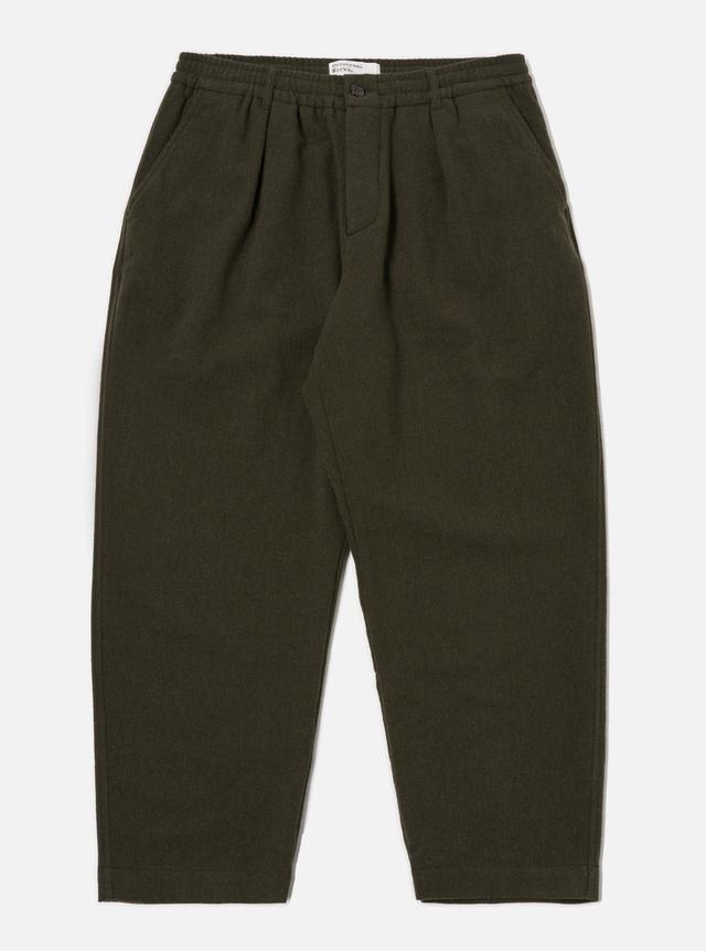 Universal Works Oxford Pant in Olive Recycled Soft Wool Product Image