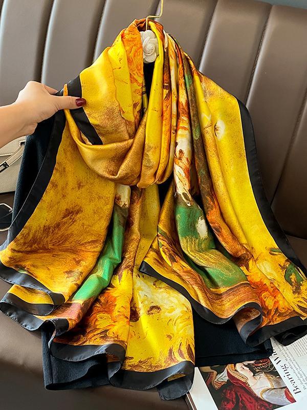 Flower Print Sun Protection Shawl&Scarf Product Image