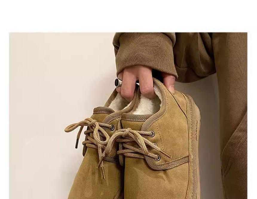 Simple Suede Lace-Up Sneakers Product Image