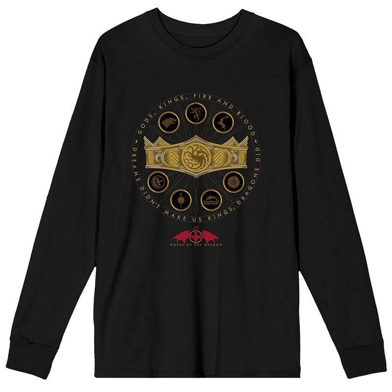 Mens House of the Dragon Gold Long Sleeve Tee Product Image