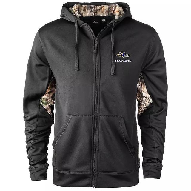 Mens Dunbrooke Black/Realtree Camo Las Vegas Raiders Decoy Tech Fleece Full-Zip Hoodie Product Image