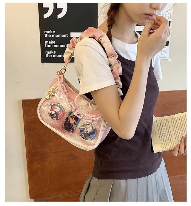 Bow PVC Panel Faux Leather Shoulder Bag Product Image