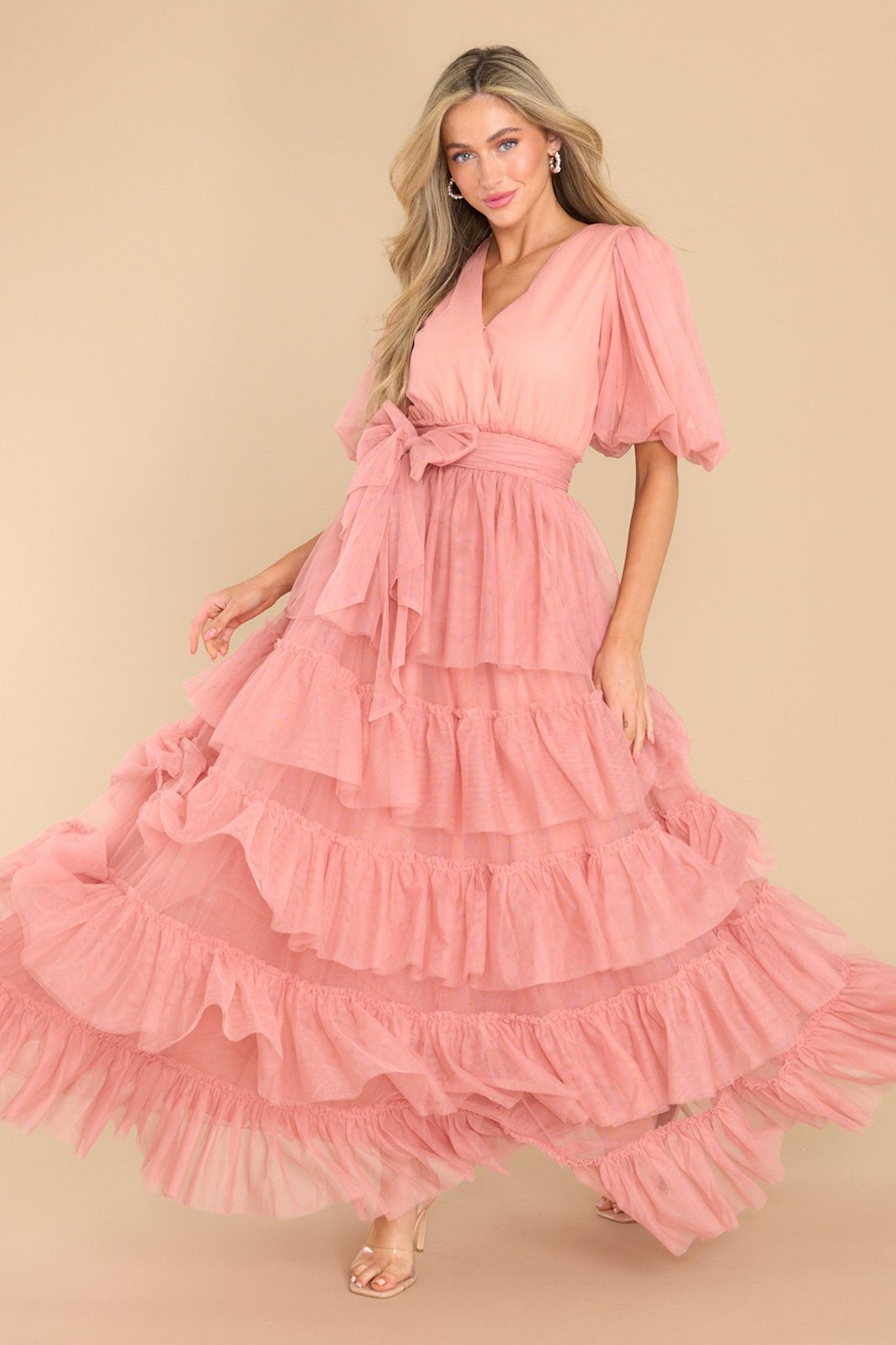 Aura A Beautiful Feeling Rose Maxi Dress Pink Product Image