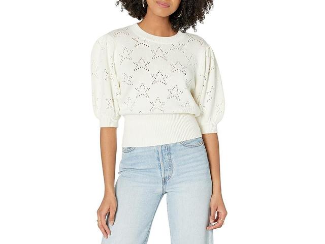 7 For All Mankind Star Short Sleeve Sweater (Antique ) Women's Clothing Product Image