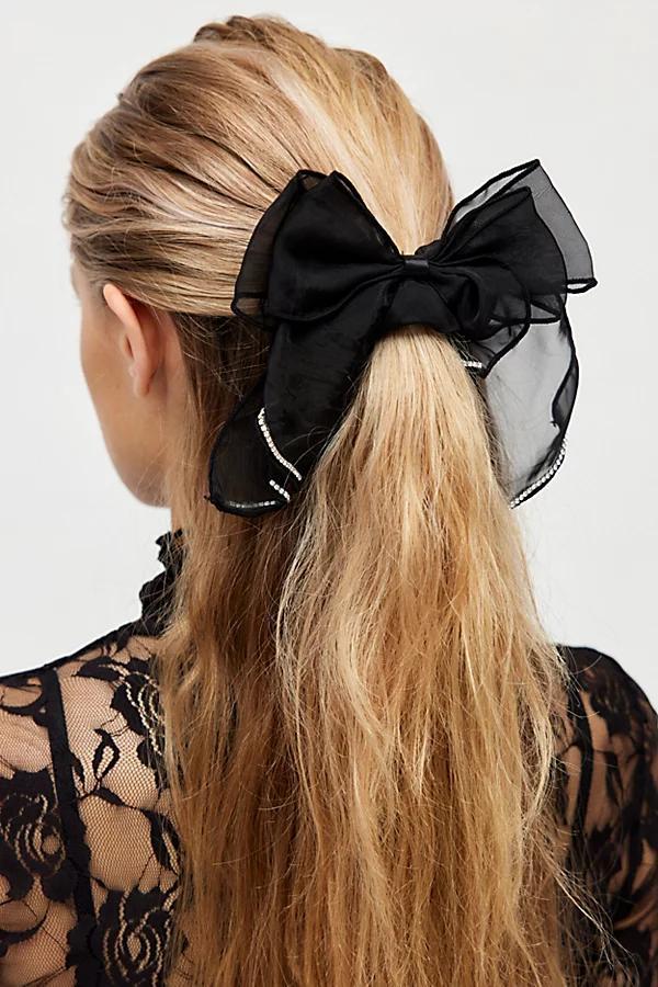 Rhinestone Bow Scrunchie Womens at Urban Outfitters Product Image