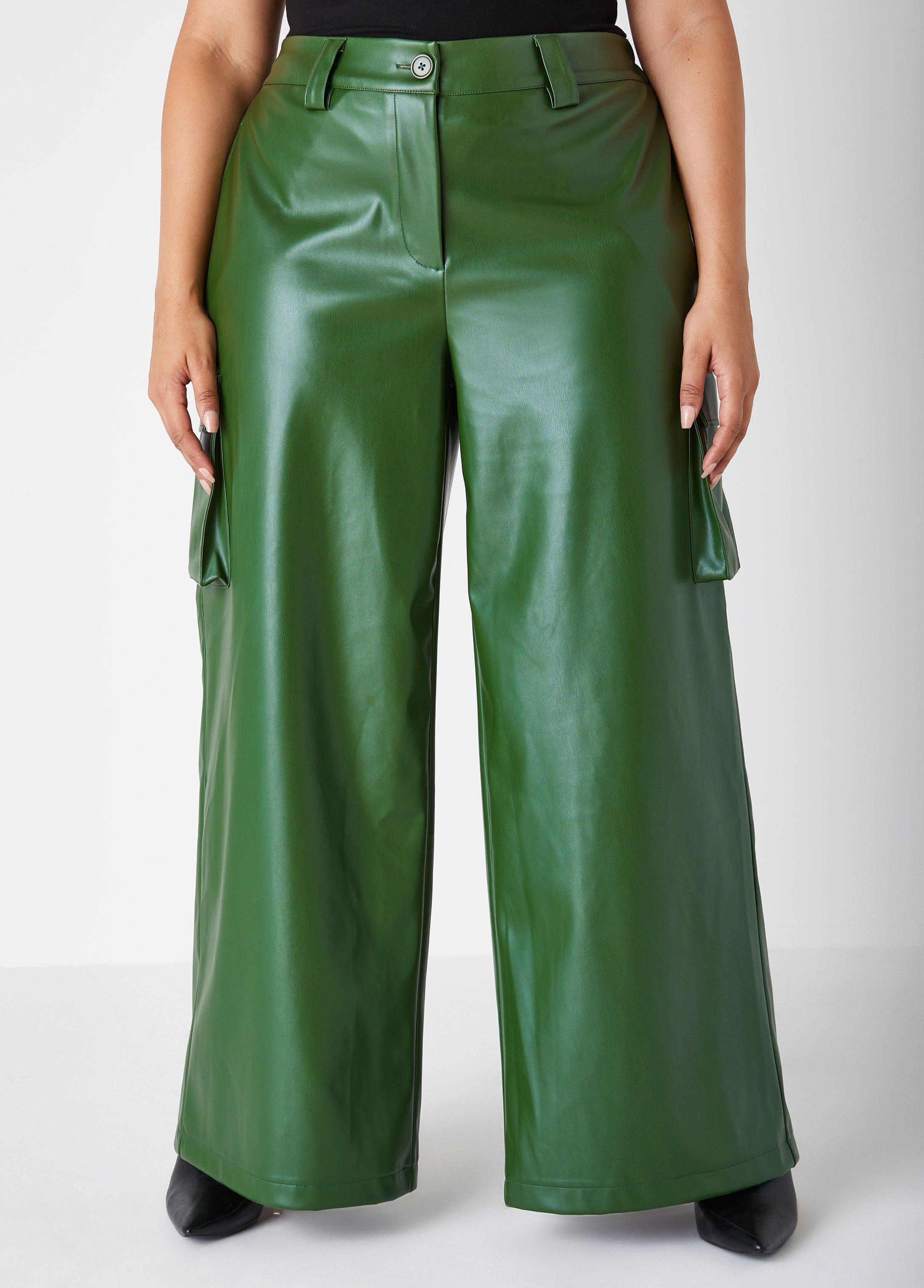 Faux Leather Cargo Pants Product Image