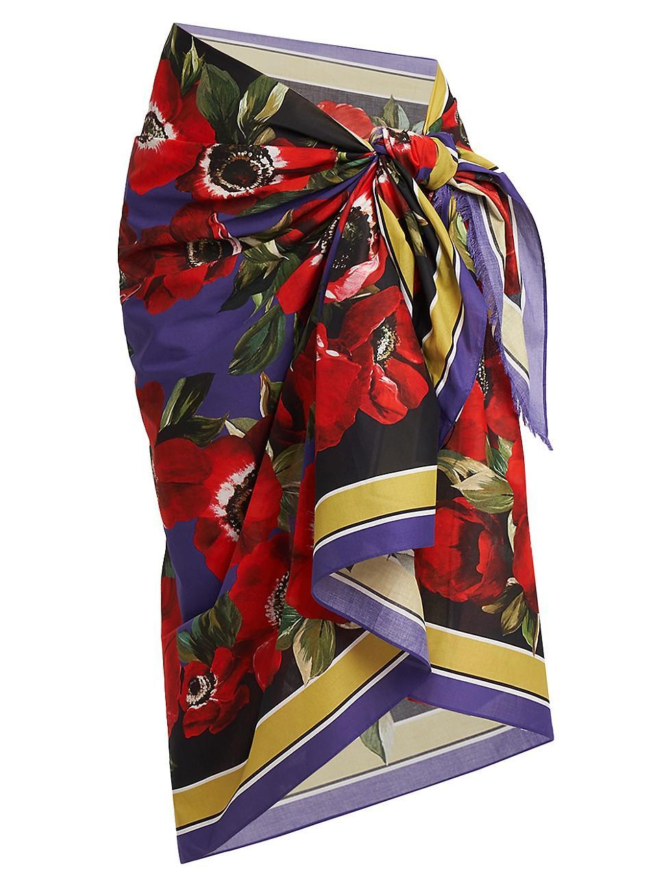 Womens Floral Cotton Sarong Product Image