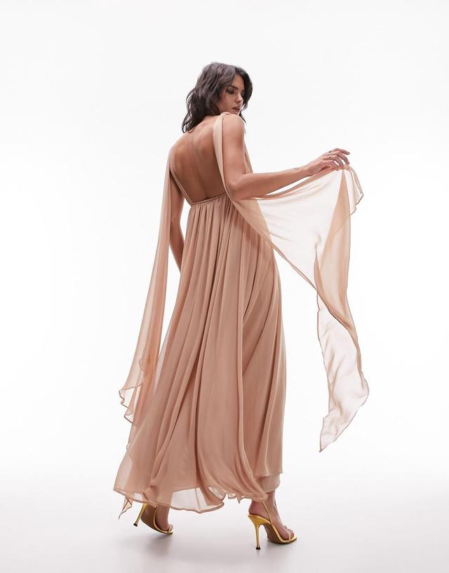 Topshop goddess gown occasion maxi dress in blush Product Image