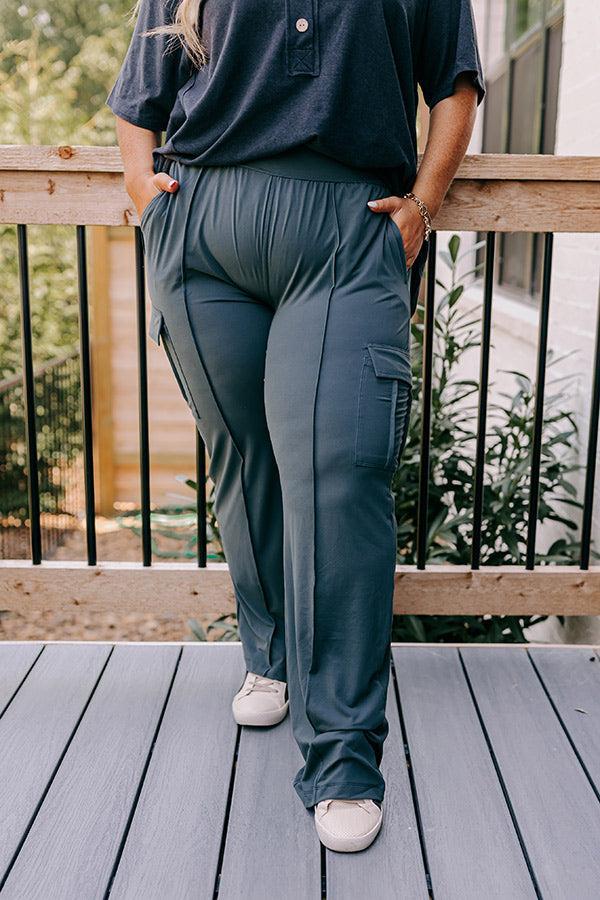 Go The Extra Mile High Waist Butter Soft Pants In Light Forest Curves Product Image