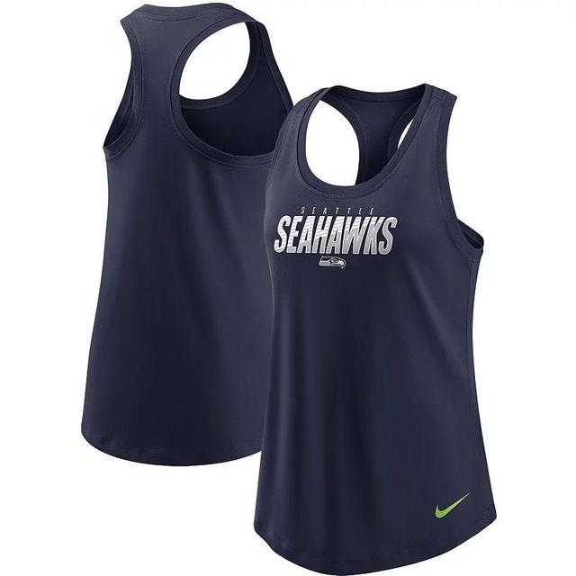 Womens Nike College Seattle Seahawks Light Impact Performance Racerback Tank Top Blue Product Image