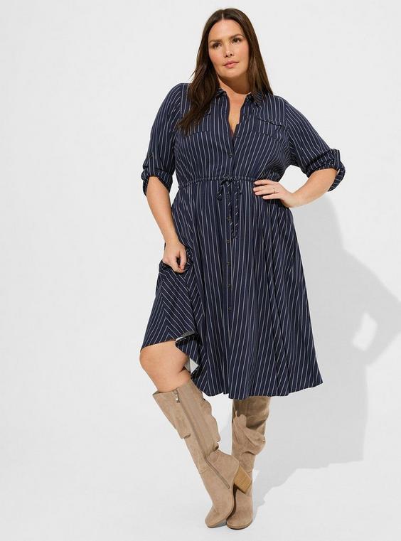 Midi Challis Shirt Dress Product Image