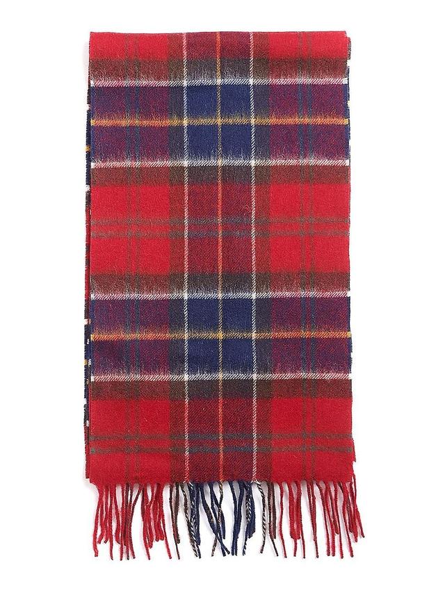 Barbour Tartan Lambswool & Cashmere Fringe Scarf Product Image