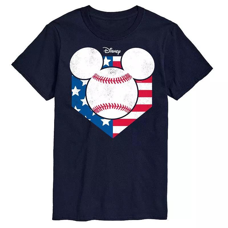 Hybrid - Disney Standard Characters Mens Tee Shirts NAVY Mickey Mouse Baseball Diamond Tee - Men Product Image