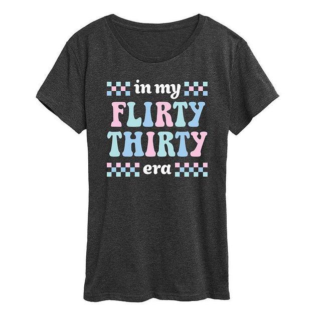 Womens In My Flirty Thirty Era Graphic Tee Heather Grey Product Image