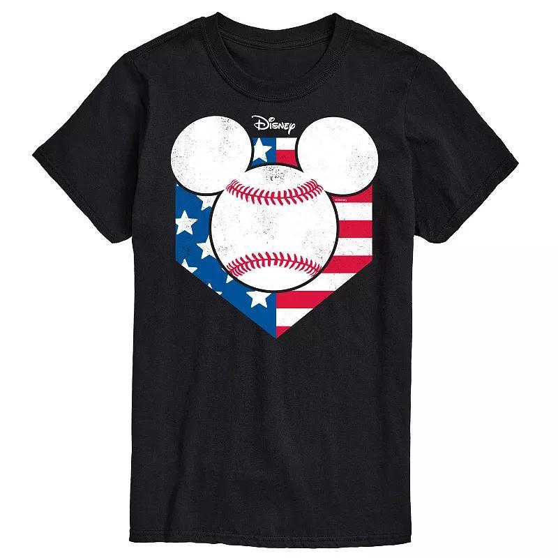 Disneys Mickey Mouse Mens Baseball Head Graphic Tee Product Image