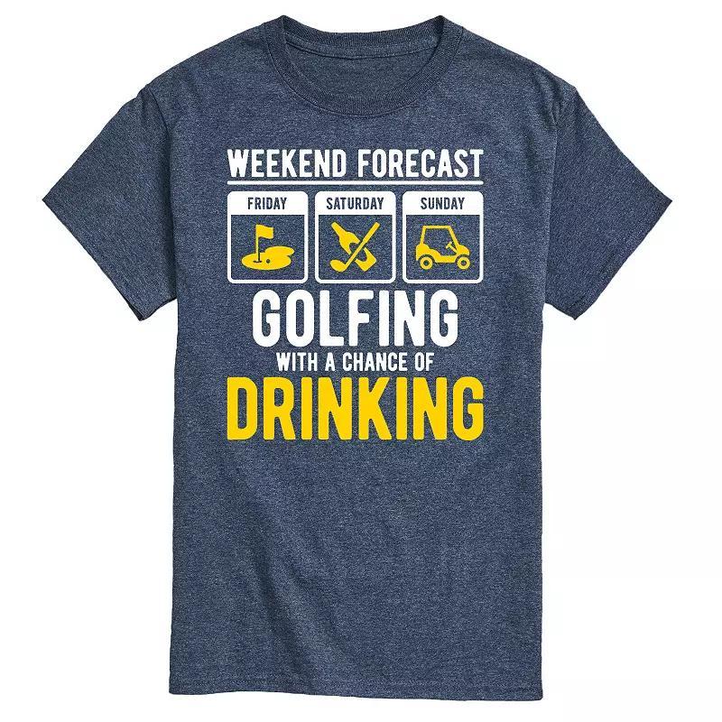 Mens Weekend Forecast Golfing Graphic Tee Product Image