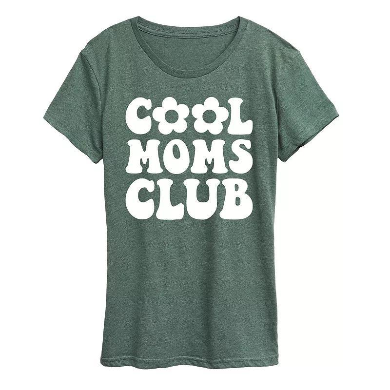 Womens Cool Moms Club Graphic Tee, Girls Grey Wine Product Image