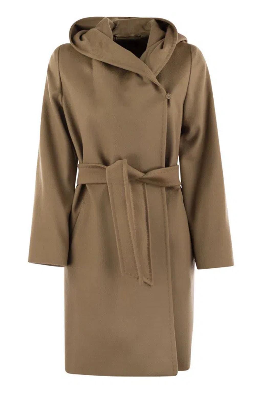 MAX MARA Studio Newmang Hooded Coat In Camel Product Image