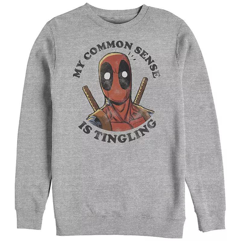 Big & Tall Marvel Deadpool My Common Sense Is Tingling Graphic Fleece, Mens Athletic Grey Product Image