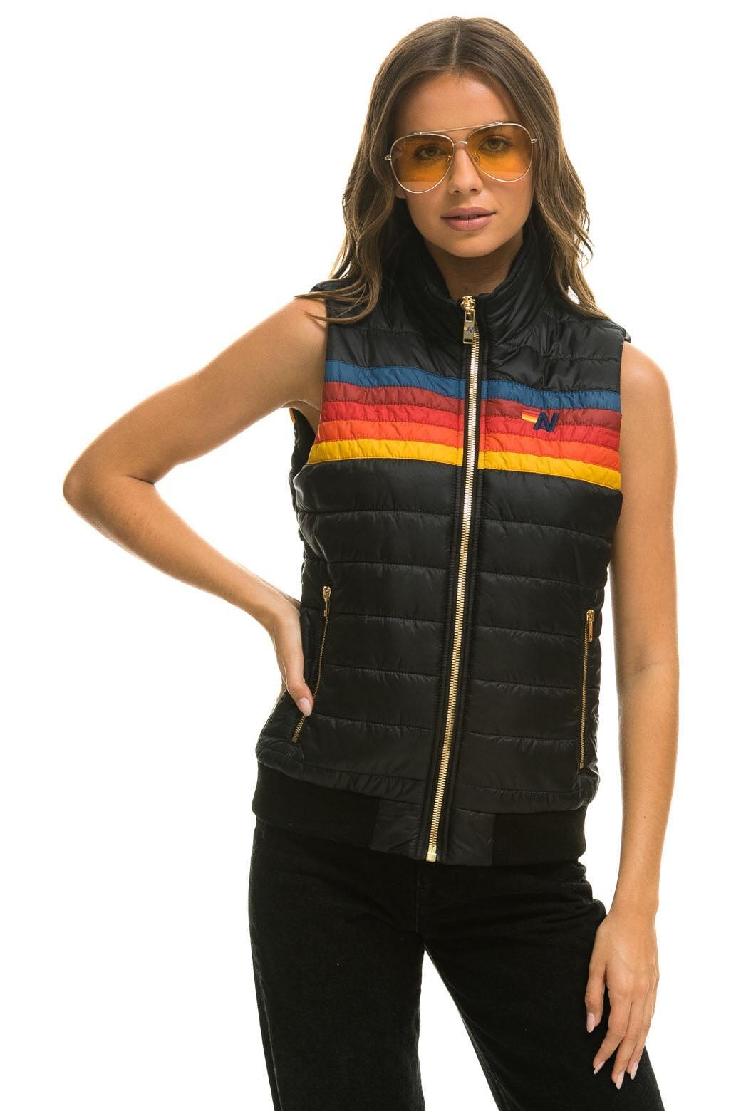 WOMEN'S 5 STRIPE VEST - BLACK Female Product Image