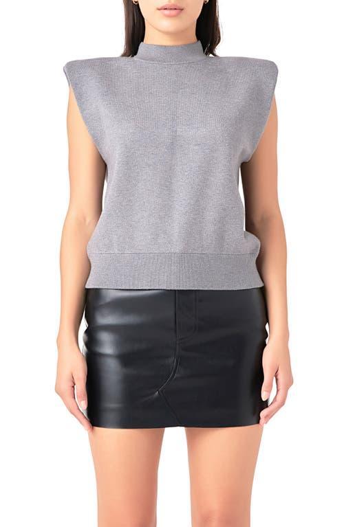 Grey Lab Mock Neck Sleeveless Knit Top Product Image