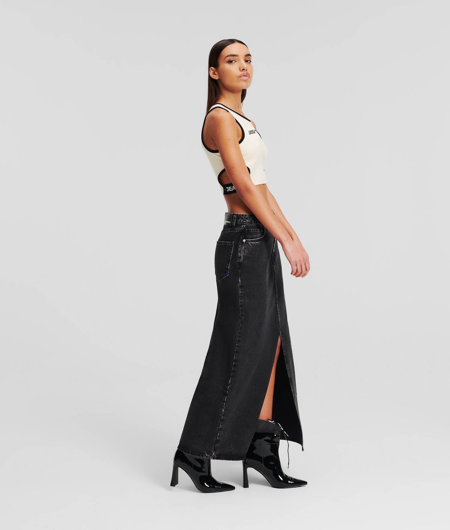 KLJ HIGH-RISE DENIM MAXI SKIRT Product Image