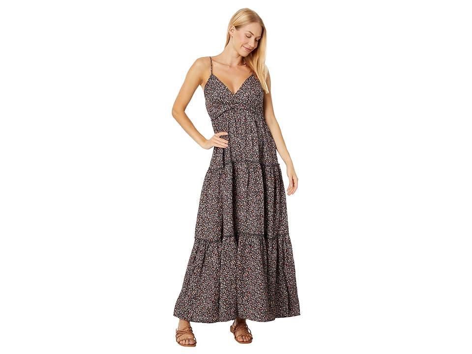 Lucky Brand Paisley Tiered Maxi Dress (Raven ) Women's Clothing Product Image