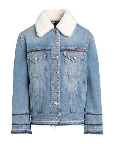 DOLCE & GABBANA Woman Denim Outerwear Blue Size 8 Cotton, Elastane, Cow Leather, Silk, Lambskin Product Image