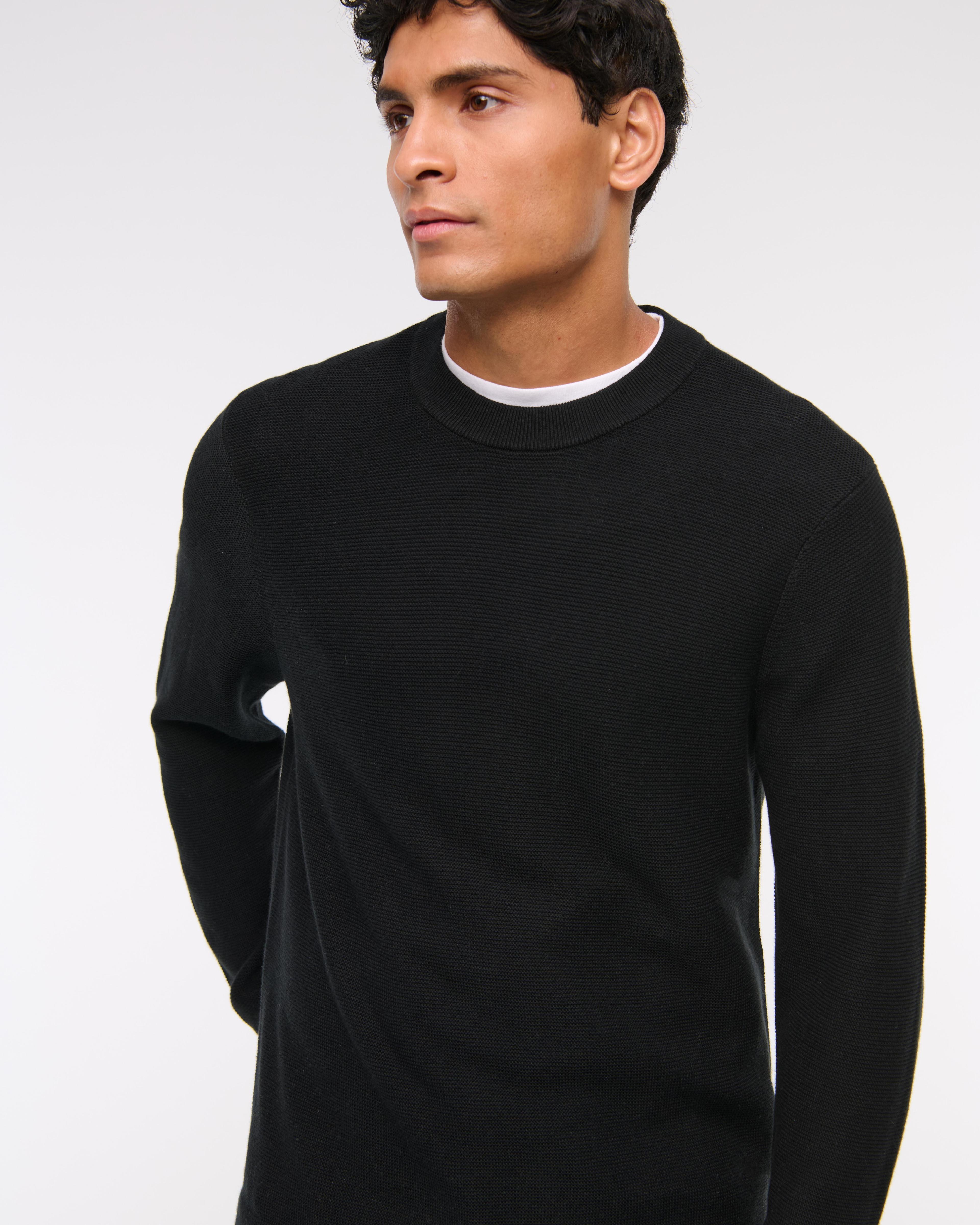 Pima Cotton Open-Hem Crew Sweater Product Image