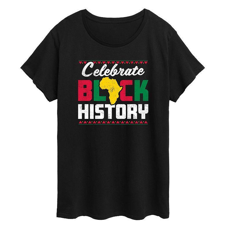 Plus Celebrate Black History Month Graphic Tee, Womens Heather Grey Product Image