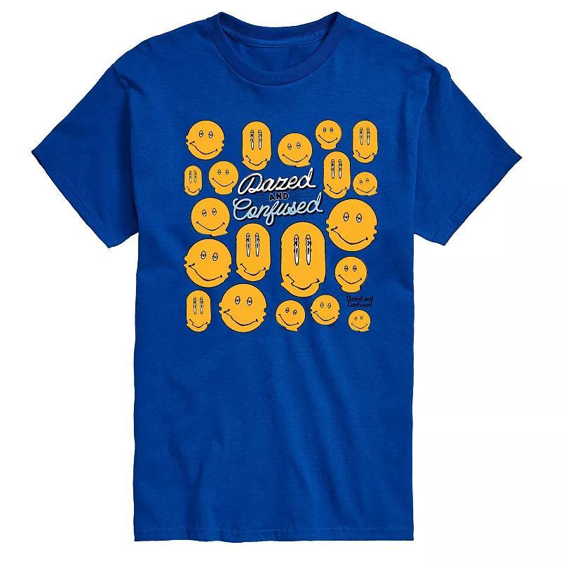 Mens Dazed and Confused Smiley Face Graphic Tee Blue Product Image