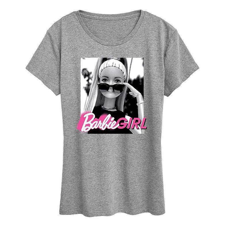 Womens Barbie Girl Sunglasses Graphic Tee, Girls Grey Gray Product Image