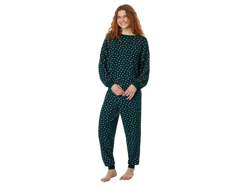 Madewell Waffle-Knit Pajama Set in Ditsy Floral (Smokey Spruce) Women's Pajama Sets Product Image