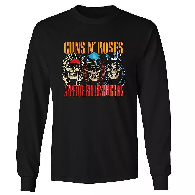 Mens Guns n Roses AFD Skulls Long Sleeve Tee Product Image