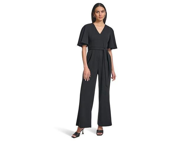 Calvin Klein Scuba Crepe Cape Sleeve Jumpsuit Women's Jumpsuit & Rompers One Piece Product Image