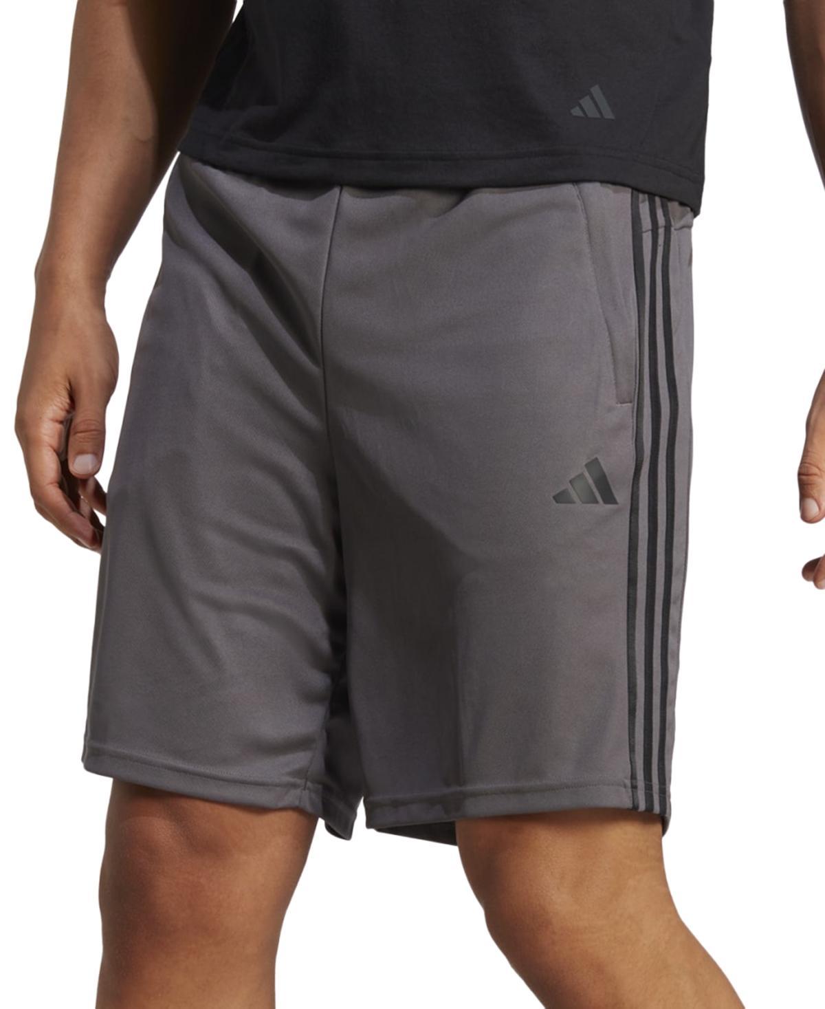 adidas Mens Train Essentials Classic-Fit Aeroready 3-Stripes 10 Training Shorts - Brite Orange Red Product Image