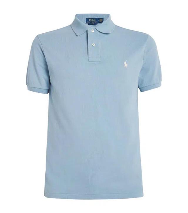 POLO RALPH LAUREN Cotton Mesh Slim-fit Polo Shirt In Blue Product Image