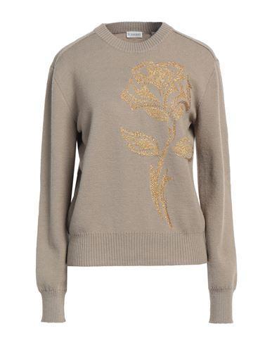 BURBERRY Woman Sweater Khaki Size M Wool, Polyamide, Elastane, Metallic Polyester, Viscose In Beige Product Image