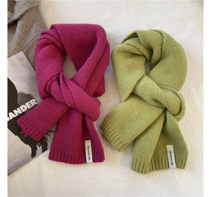 Applique Plain Knit Scarf Product Image