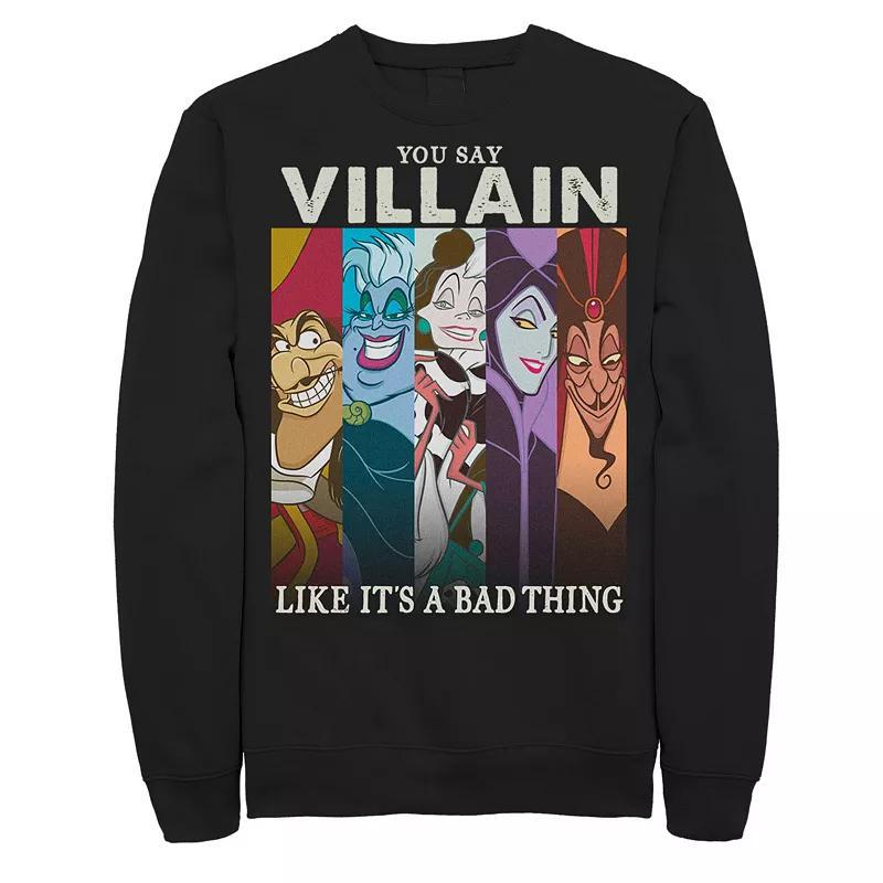 Disneys Villains Colorful Group Shot Humor Mens Sweatshirt Product Image