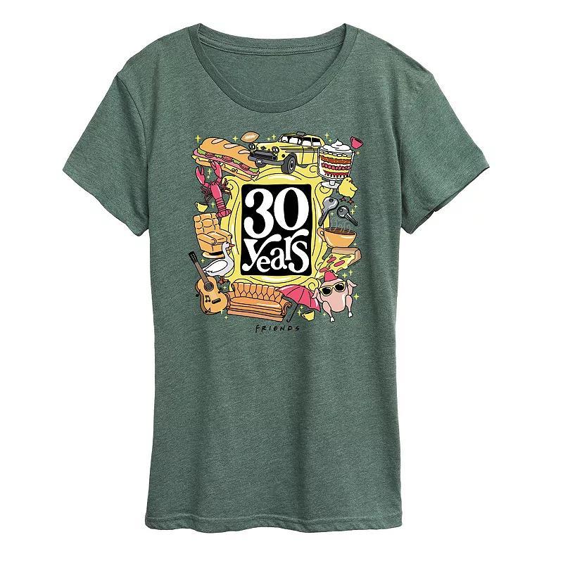 Womens Friends 30 Years Graphic Tee Grey Gray Product Image