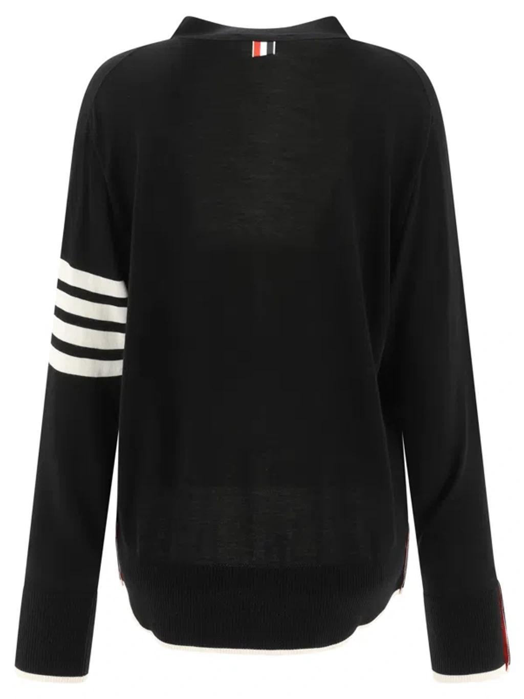 "4 Bar" Cardigan In Black Product Image