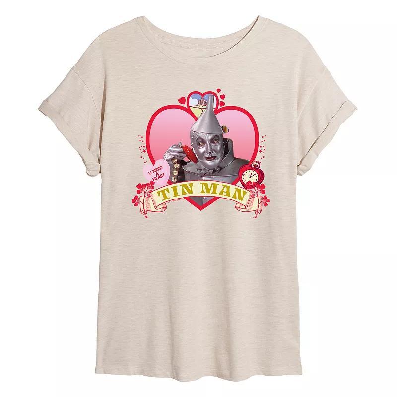 Juniors The Wizard of Oz Tin Man Heart Flowy Tee, Girls Product Image