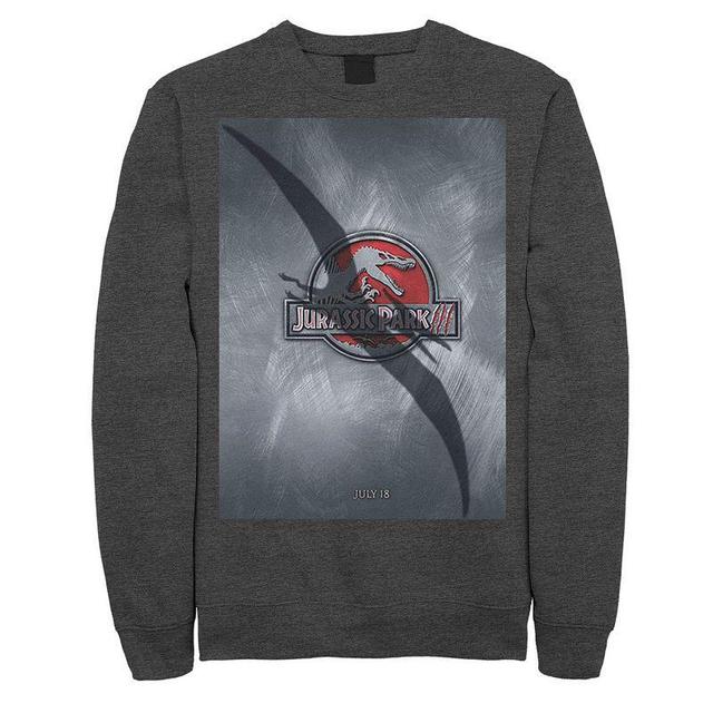 Mens Jurassic Park 3 Movie Poster Pterodactyl Sweatshirt Athletic Grey Product Image