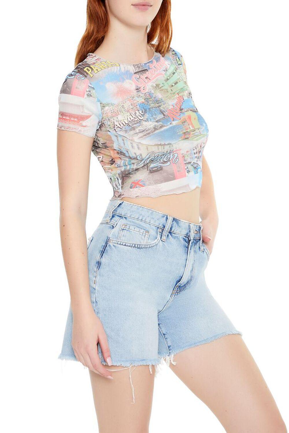 Postcard Print Crop Top | Forever 21 Product Image