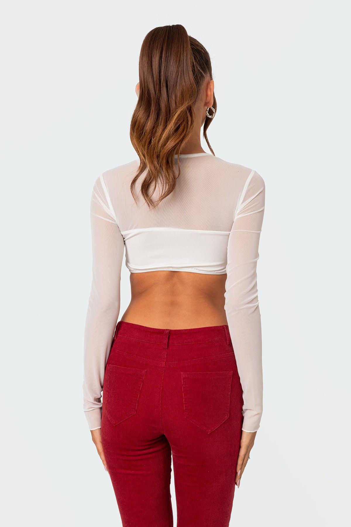 Night Out Sheer Crop Top Product Image