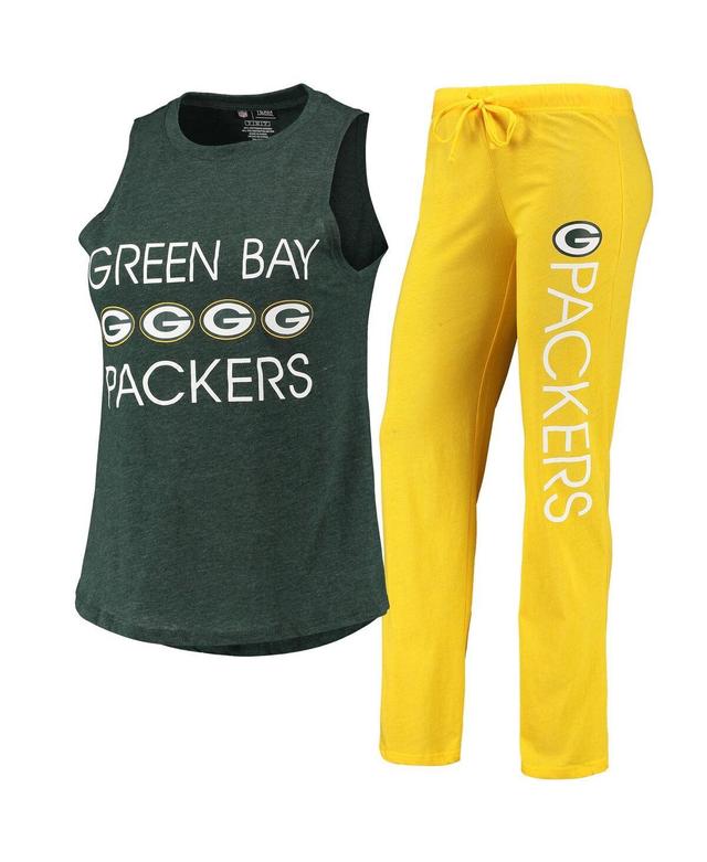 Womens Concepts Sport /Green Green Bay Packers Muscle Tank Top & Pants Sleep Set Product Image