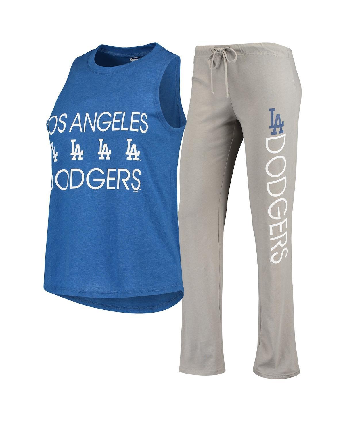 Womens Concepts Sport Gray/Royal Los Angeles Dodgers Meter Muscle Tank Top & Pants Sleep Set Product Image